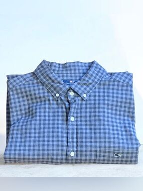 Vineyard Vines Gray Checked Classic Fit Tucker Shirt
